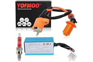 YOFMOO Ignition Coil CDI Spark Plug for GY6 50cc-90cc 110cc 125cc 150cc 4-Stroke Engine Scooter ATV Go Kart Moped Quad Racing Pit Dirt Bike 139QMB 152QMI 157QMJ Performance 5 Pins