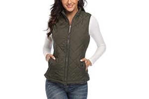 Wudodo Gilet Duvet Femme Ultra Chaud Veste sans Manche Col Roulé Grande Taille Hiver Doudoune