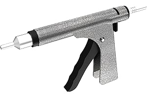 GRAND PITSTOP Tubeless Tire Gun Puncture Repair Kit with Mushroom Plug for Tyre Punctures and Flats on Cars, Motorcycles, ATV, Trucks & Tractors (Gun Puncture kit 15 Plugs, Antic Silver)