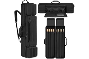 FREEAMG Pool Cue Case, 4x5 Pool Stick Bag Holds 4 Butts and 5 Shafts, Durable Water-resistant Billiard Cue Cases with Adjustable Shoulder Straps and Multiple Accessory Pockets for Men