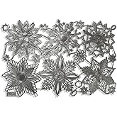 Medaillen Orden Schneestern Sortiment, silber, aus geprägtem Papier