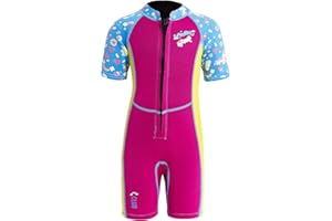 LANSRU Muta in neoprene per bambini, 2,5 mm, shorty in neoprene, chiusura lampo frontale, per surf, nuoto, immersioni, mantenere caldo per sport acquatici