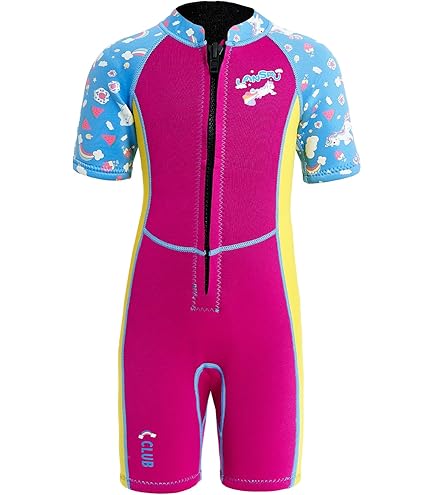 Günstige personal isierte 2,5 Mm Red Beach Wear für Kinder Badeanzug Back Zip Su