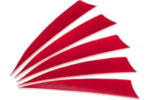 PATIKIL Plumas de Flecha 50 Pack 4 Pulgadas Pluma de Pavo Flecha ala Derecha Flechado Rojo para Tiro al Blanco DIY