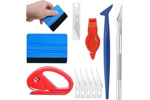 Difistik Vinyl Wrap Tools, 10 Pcs Car Vinyl Wrap Tool Kit, Window Film Install Wallpaper Smoothing Tool, Vinyl Felt Squeegee, Vinyl Trimming Tool for Car Wrapping and Install Wallpaper