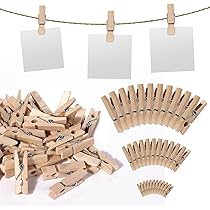 Furuising 150 Mini Holzklammern Set - Mit Juteschnur Für Fotowand & Deko