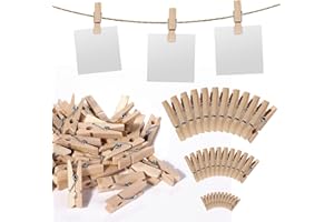 Svalor 150 Stück Mini Holzklammern, 2.5/3/3.5cm Holzklammern Klein, Mini Wäscheklammern Holz, Deko Klammern, Kleine Holzklammern für Fotos Bilder Collagen Postkarten Geschenke（DREI Größen）