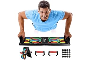 ROMIX Push Up Board, 12 in 1 Multifunktions Tragbares Liegestützbrett, Liegestützständer, Muskelbrett Rack Krafttraining Fitnessgeräte Push Up Rack für Home Gym Übung Bodybuilding Workout