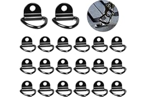 TONAUP Anneaux D'arrimage Solide en D 20 Pièces Traction Anneaux de Montage en D en Acier Inoxydable Crochets pour Remorque Camion Camping Noir