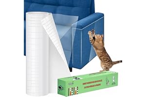 Protezione Divano Graffi Gatto Trasparente (42CMx5M): TOOSOFt PVC Antigraffio Gatto Divano Autoadesive Pellicola - Protezione Porte Graffi Cane - Pellicola Antigraffio porta cane per mobili, Letti