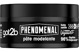 Got2b - PhenoMENal - Pâte Modelante Cheveux - Ne Colle Pas - Résultat Naturel - Fixation Contrôlée - Coiffant Cheveux - Pot 100 ml
