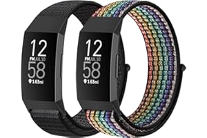 Larbolu Bracelets en nylon compatibles avec les bracelets Fitbit Charge 3/Fitbit Charge 4, doux et respirant, bracelet de rechange réglable en nylon, bracelet de sport pour femmes et hommes