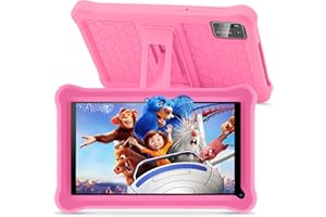 SANNUO Tablette Enfants 7 Pouces Android 11 Tablette avec GMS Certified,3Go RAM 32Go ROM(TF 128Go),Applications Pré-Installé,Contrôle Parental, Bluetooth, WiFi Tablette avec Kid-Proof Étui (Pink)