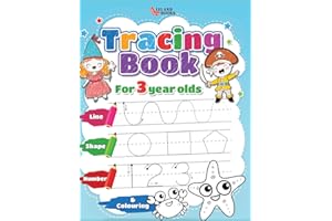 Tracing book for 3 year olds: Numbers, Lines, Shapes and Colouring (Preschool Tracing Books)