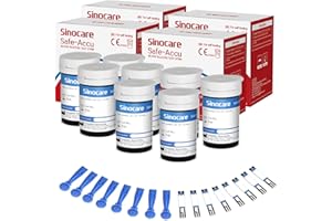 sinocare Tiras Glucosa, Tiras Reactivas Glucosa para Safe Accu Medidor de Glucosa en Sangre, 200 x Tiras de Prueba Diabetes Strips (Safe Accu 200 Tiras)