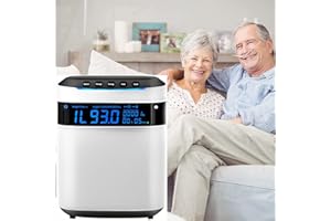 Creliver Sauerstoffkonzentrator,Hohe Konzentration Sauerstoffgerät 1-7L/min 93%,24-Stunden-Zyklusarbeit Sauerstoffdurchfluss Einstellbare Sauerstoffgerät für Zuhause