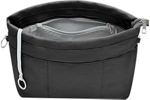 HyFanStr Organisateur de Sac à Main en Nylon pour Femmes, Bag In Bag Pochette Sac de Rangement Intérieur avec à Fermeture éclaire Extra Petit Noir