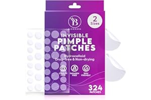 BLOOMORA Unsichtbare Pickel Patch (324 Stück), Anti Pickel Patches, Hydrokolloid Pflaster für Akne, Akne Patch, Pimple Patches für das Gesicht, Pickel Pflaster (Größen S/L)