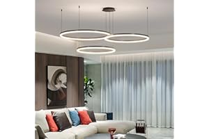 ‎MIKERU Mikeru Moderne LED-Pendelleuchte, 40CM+60CM+80CM Schwarz Höhenverstellbare Pendelleuchten Dimmbare 10%-100% Esszimmerleuchte mit Memory-Funktion & 3 Farblichter Kronleuchter für Küche Indoor