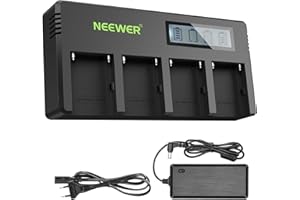 NEEWER 4 Kanal NP-F Akkuladegerät mit LCD Display, kompatibel mit Sony NP-F550 F570 F750 F770 F930 F950 F960 F970 FM50 FM500H QM71 QM91 QM71D QM91D Camcorder Li-Ionen Akkus
