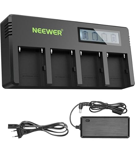 Blumax 2 X Battery NP-F550 / NP-F750 3500 MAh LG Cells Dual Charger LCD Compatible With Sony NP-F570 NP-F530 For Flashes Video Lights Field Monitors - View #9
