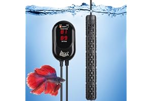 AQQA Aquarium Heater, 400w Fish Tank Heater with 59-93°F External Controller, Rapid Heating, Dry Burning-Resistant & Overtemperature Protection System