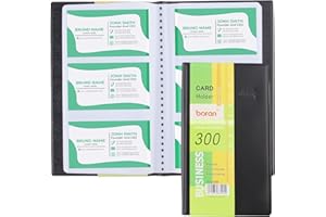 RobLuX Porte Cartes de Visite pour 300 Cartes porte Carte Visite avec Intérieur Transparent Rangement Carte de Visite Polyvalent Peut Stocker les Cartes de Membre et Les Cartes de Crédit