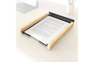 Bandeja portadocumentos, organizador de escritorio fabricado de bambú respetuosa con el medio ambiente y metal resistente – la bandeja portadocumentos mantiene ordenados el papel A4 – KD Essentials