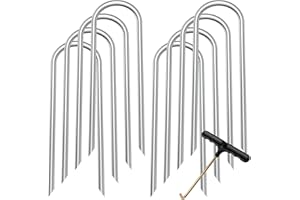 UROVIBOSCR Trampoline Anchors Heavy Duty Galvanized Steel Set of 8 for Trampolines, Swing Sets, Canopies, Camping Tarps, Trapping, Sheds, Dog Tie Out