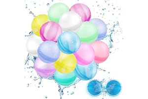 SURPZON Reusable Water balloons, Summer Toy Water Toy for Boys and Girls, Pool Beach Toys for Kids Outdoor Activities Water Games Toys Self Sealing Water Splash Ball for Fu (6 Pack)