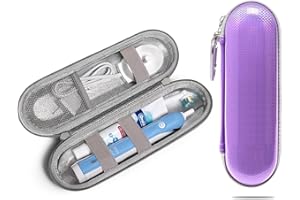 Nincha Estuche EVA Cepillo de Dientes Eléctrico - Impermeable, Resistente a Golpes, Resistente a la Humedad, Tamaño Grande - Morado - Compatible con Oral-B iO/Pro/Smart Series, Philips Sonicare