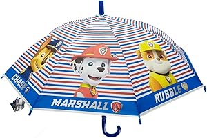 EPLUSM PAW PATROL PUPS RULE - Parapluie dôme manuel, 8 panneaux, tiges métalliques, confortable et polyvalent, qualité et résistance, 43 cm, matériau polyester, bleu, M, Décontracté