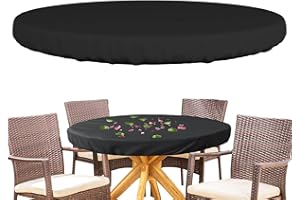 Samuliy Round Table Cloth Covers,Waterproof Anti-UV Oxford Fabric Outdoor Round Table Covers | Round Table Top Covers For Outdoor Round Furniture, Coffee Table, Banquet Table