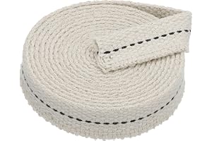 PATIKIL 13 cm bred 15 cm (6 fot) 100 % bomull platt veke, oljelampa vekar med svart söm för fotogenlampa lykta oljebrännare