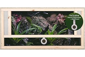 REPITERRA Terrario: terrario in legno per rettili. Ventilazione ai lati della parte frontale, 100 x 60 x 60 cm, di alta qualità, in legno OSB, facile da montare