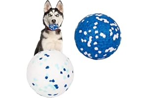 JODSEN Confezione da 2 giocattoli indistruttibili per cani, palline di gomma ad alto rimbalzo, giocattoli interattivi durevoli per cani di taglia piccola, media e grande, giochi d'acqua, salti e recuperi