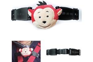 Escape Me Not - Car Seat Anti Escape Harness Chest Clip, Monkey Design - Helps Prevent Children Taking Their Arms Out of The Straps - No Threading Required, Universal Fit