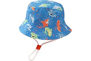 Malaxlx Unisexe Bob Bébé Enfant Chapeau de Soleil Chapeau de Pêcheur Fille Garçon Chapeaux de Seau Chapeau de Plage Visière