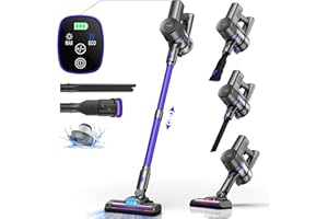 IAB Akku Staubsauger, Staubsauger Beutellos 25000Pa 160W Staubsauger Laufzeit mit Wandhalterung Ultraleiser Bis zu 40 Min für Auto Tierhaare