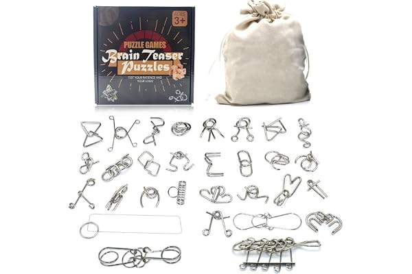 Gracelaza Casse-tête en Métal Set 30 Pièces - Jouet de Puzzle en Métal - Jouets d'intelligence éducative - Jouets pour des Enfants et des Adolescents
