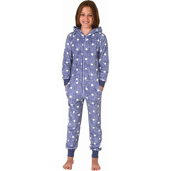 Norweger Jumpsuit Für Mädchen - Kuscheliger Schlafanzug Mit Sternen-Muster