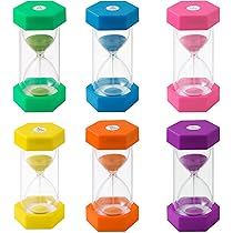 Clessidra con sabbia, 6 colori, 30 sec/1 min, 2 minuti, 3 minuti, 5 min/10 minuti, per giochi in classe, casa, ufficio, spazzolino da denti, per bambini e bambini