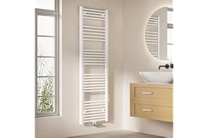 ‎EMKE EMKE Badheizkörper 160x50 cm, Handtuchheizkörper Mittelanschluss Badheizkörper Handtuchhalter Handtuchwärmer Handtuchtrockner Handtuch Heizkörper Bad Handtuchheizung Weiß 654W