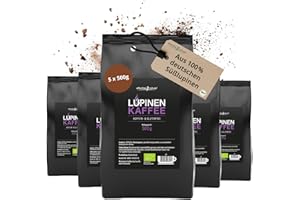 ‎EFFECTIVE NATURE effective nature Lupine Coffee 5 x 500 g Powder - Caffeine-free Coffee Substitute from Sweet Lupine - Basic - Full-bodied & Nutty - Regional from Germany