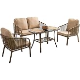 Rehome Capri Swing Artemis İkili Rattan Balkon Bah&ccedil;e Takımı | A&ccedil;ık Kahve
