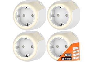 Onvis Onvis inteligentne gniazdko wtykowe, współpracuje z Alexa, Apple HomeKit, Google Home, SmartThings, sterowanie za pomocą aplikacji i głosu, timer, szybka reakcja, 16 A (4 sztuki)