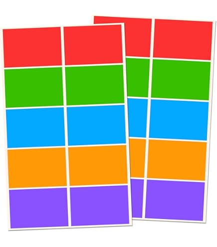 500 Stuks - Gekleurde Naam Stickers Labels Zelfklevende Etiketten, 10 Kleuren - 75 x 50 mm
