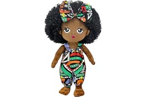 JUSTQUNSEEN Black Baby Dolls African American Doll Black Dolls 30CM, Baby Dolls for 3 Year Old Girls,Soft Doll for Girls Stuffed Plush Doll for Girl Plush First Baby Doll…