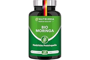 ‎PLASTIMEA MORINGA Oleifera Kapseln | BIO Zertifiziert OHNE Zusätze | In Deutschland hergestellt | Energy Tabs im 4 Monatsvorrat | SUPERFOOD 100% VEGAN