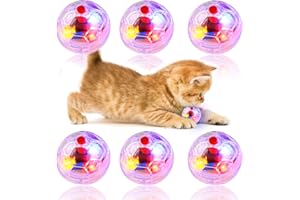 Tulov 6 sztuk kulek dla kota, przezroczysta, świecąca kula dla kota, piłka do poruszania się, interaktywna zabawka dla kotów, do uprawiania sportów kotów, zabawy
